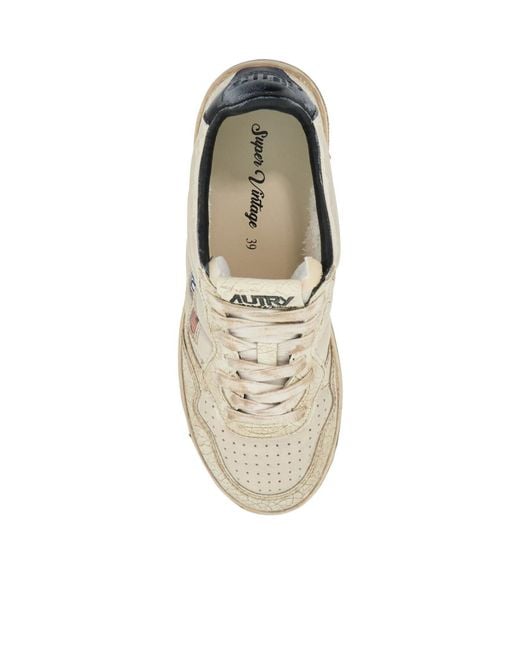 Autry White Super Vintage Lace-Up Sneakers