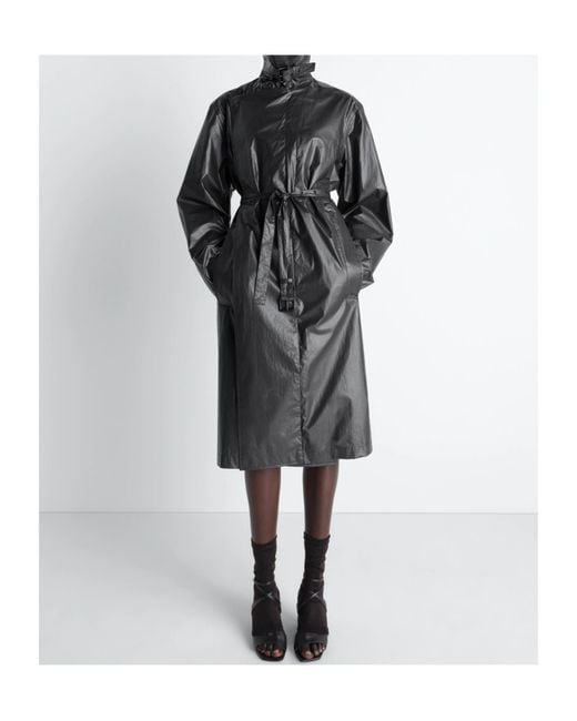 Lemaire Black Water Repellent Belted Wrap Coat