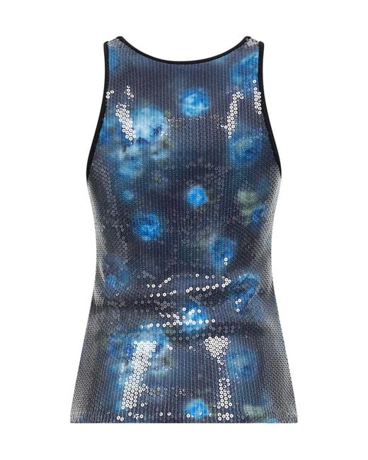 DIESEL Blue T-Unky Floral Print Jersey Top