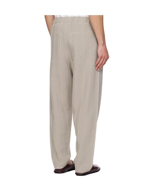 Homme Plissé Issey Miyake Gray Herringbone Casual Pants for men