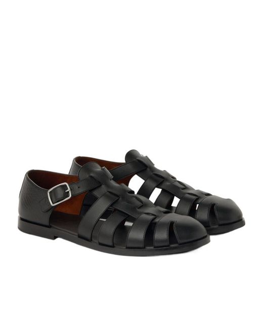 Loro Piana Black Maxime Walk Sandals for men