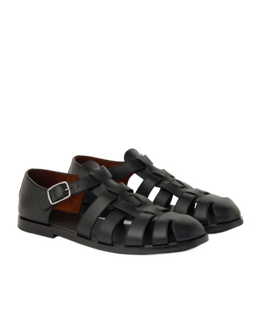 Loro Piana Black Maxime Walk Sandals for men