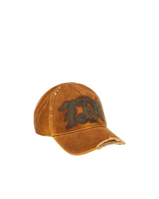 DIESEL Brown C 7 D 8 Distressed Baseball Cap for men