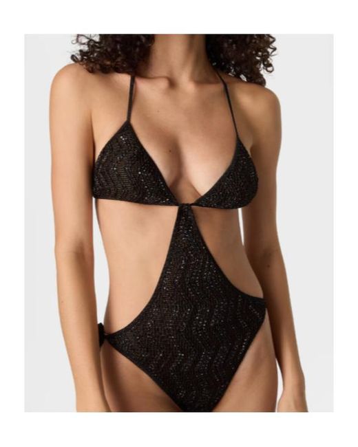 Missoni Black Sequins Zigzag Mesh Bikini
