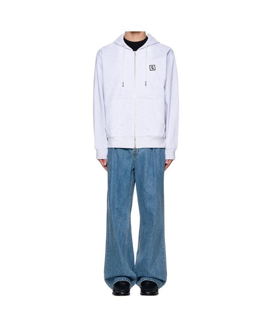 Wooyoungmi Blue Long-Sleeved Hooded Hoodie for men