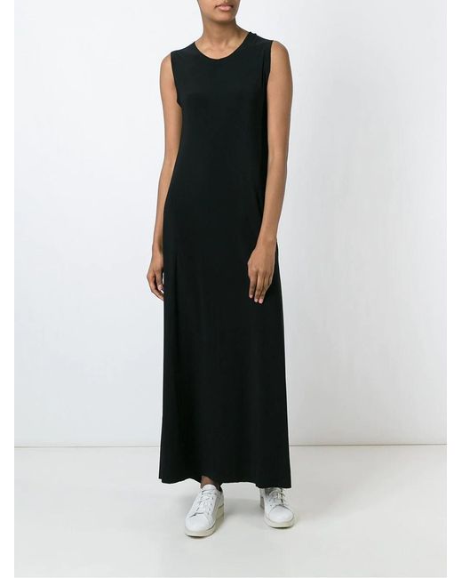 Norma Kamali Black Sleeveless Velvet Long Dress