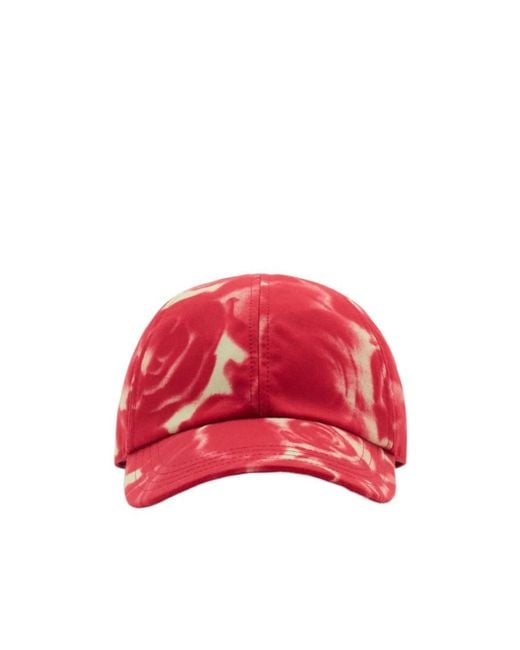Burberry Red Floral-Print Cotton Baseball Cap for men