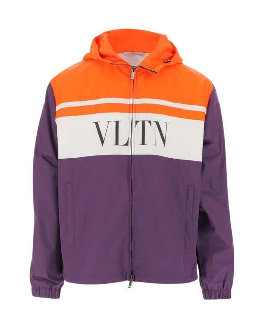 Valentino Purple Lightweight Logo-Print Jacket for men