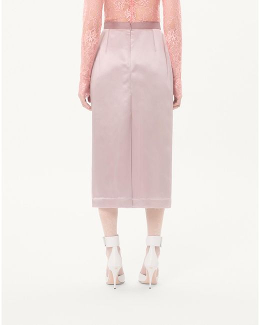 Valentino Pink Bow-Detail Midi Skirt