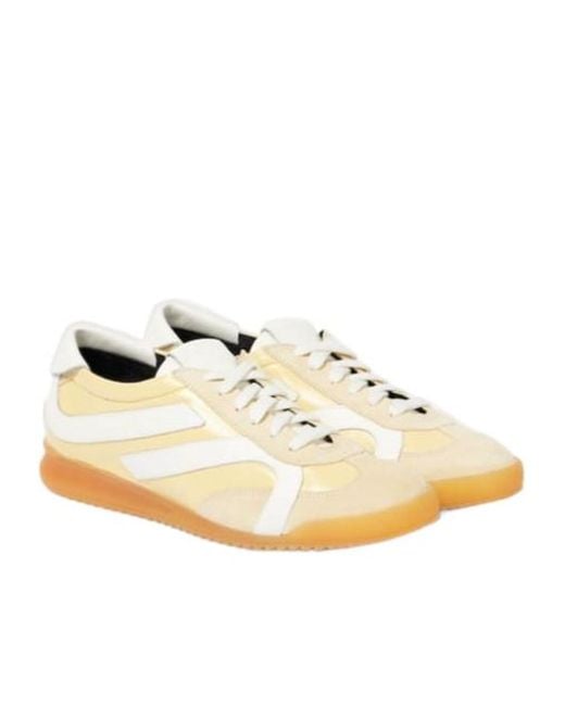 Proenza Schouler Natural Track Suede-Trimmed Leather Sneakers