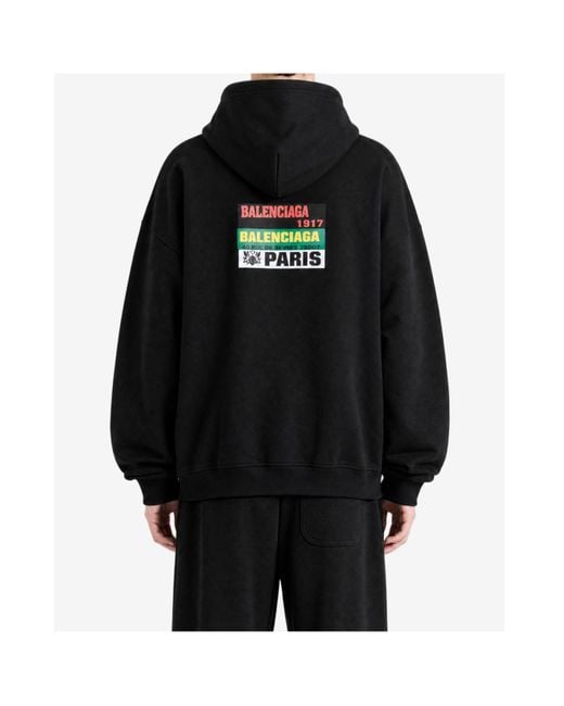 Balenciaga Black Bumper Stickers Hoodie for men
