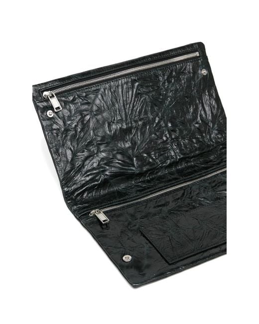 MM6 by Maison Margiela Black Logo-Patch Clutch Bag
