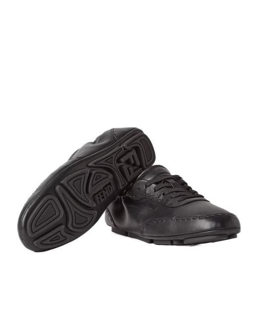 Fendi Black Fit Low-Top Sneakers for men