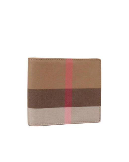 Burberry Brown Check Bifold Wallet for men