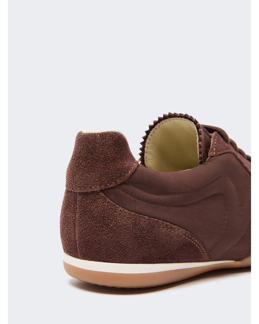 Weekend by Maxmara Brown Technical Fabric And Split-Leather Flat Trainers
