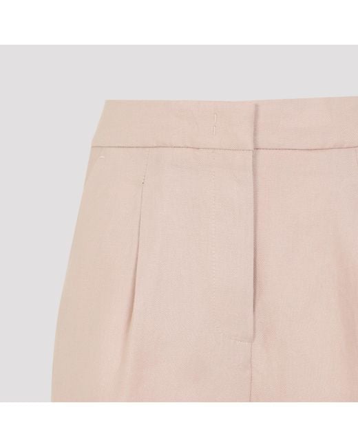 Peserico Natural Pleat-Detail Shorts