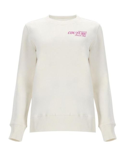 Versace White Jeans Couture Beach Club Logo Sweatshirt