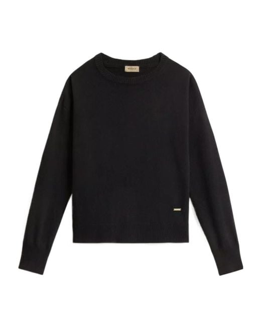 Woolrich Black Long Sleeved Crewneck Jumper