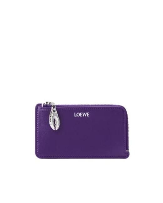 Loewe Purple Zipper Card Holder