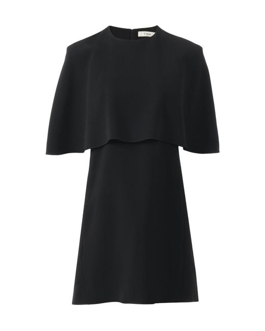 Chloé Black Short Cape Dress