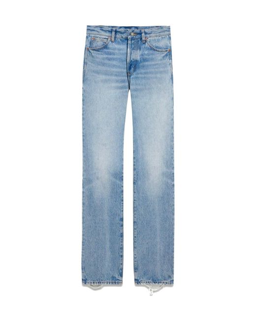 Saint Laurent Blue Low-Rise Straight Leg Jeans