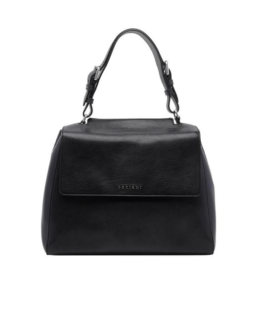 Orciani Black Top-Handle Shoulder Bag