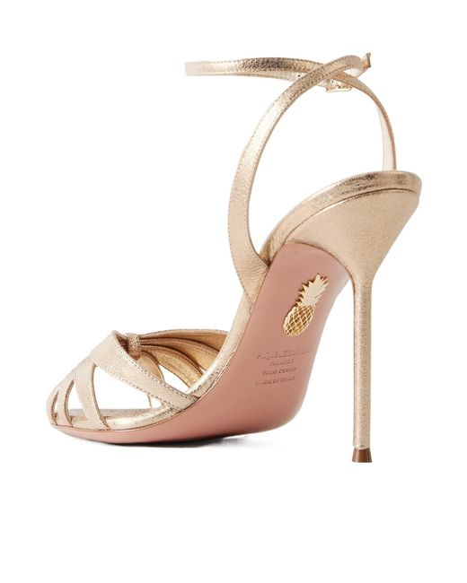 Aquazzura Metallic Knotted Sandals