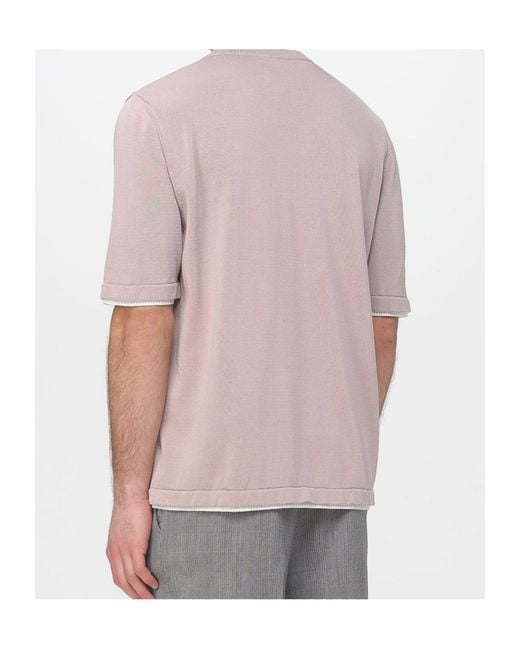 Eleventy Pink Short-Sleeved T-Shirt for men