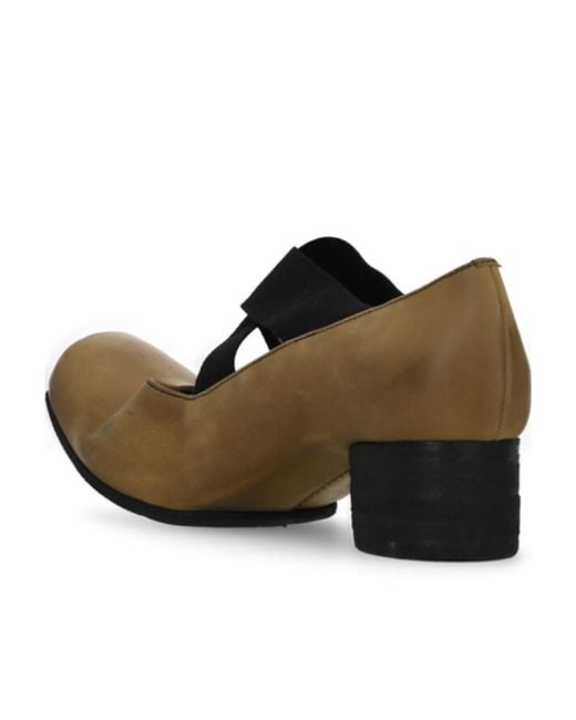 Uma Wang Brown 40Mm Square-Toe Leather Ballerina Shoes