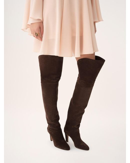 Chloé Brown 85Mm Eve Suede Over-The-Knee Boots