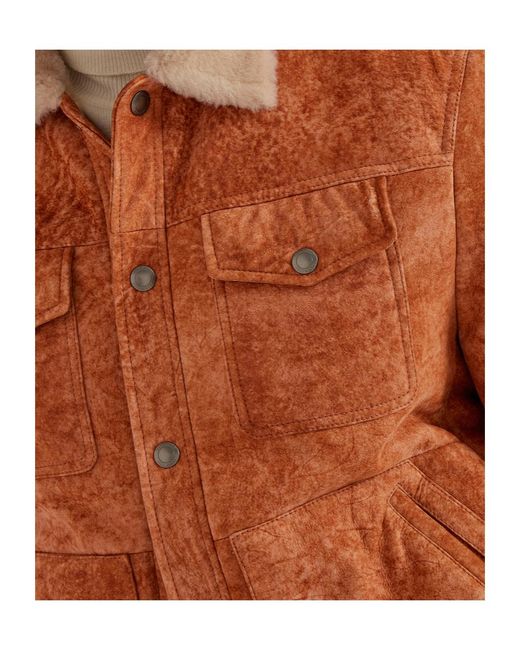 Brunello Cucinelli Brown Shearling-Collar Jacket for men