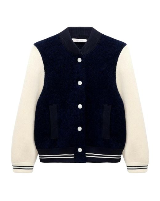 Dorothee Schumacher Blue College Allure Panelled Ribbed Jacket