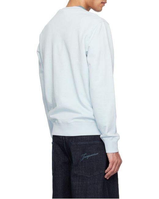 Maison Kitsuné White Maison Kitsuné Fox Head Patch Crewneck Sweatshirt for men