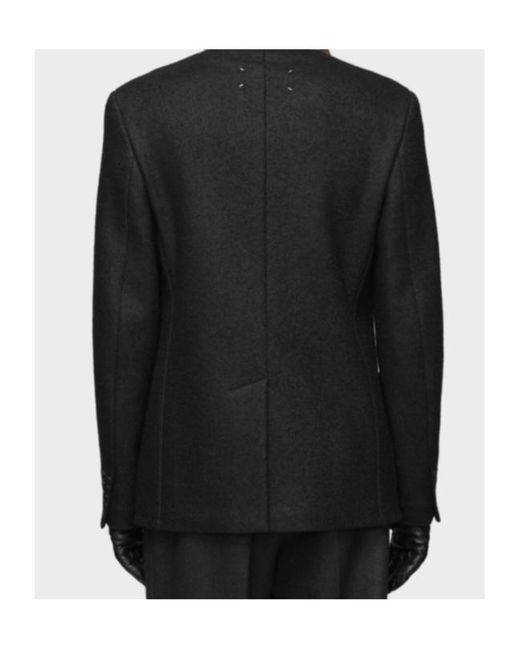 Maison Margiela Black Single-Breasted Pocket Detail Blazer for men