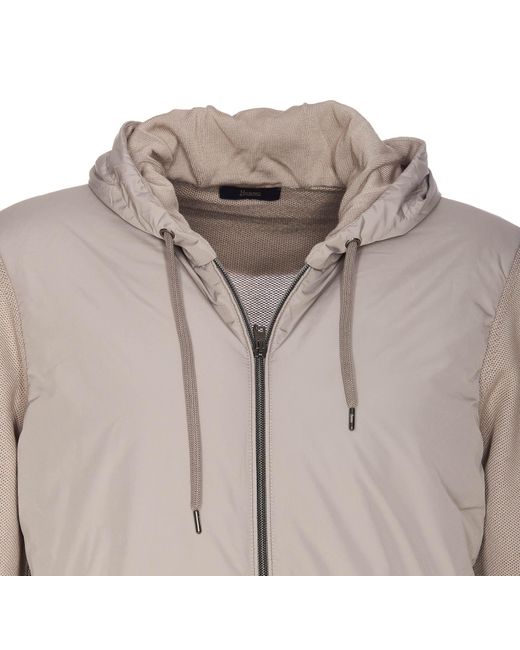 Herno Multicolor Zip-Up Hooded Drawstring Jacket for men