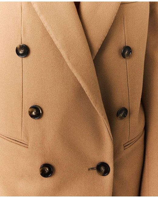 Stella McCartney Natural Double-Breasted Mid-Length Coat