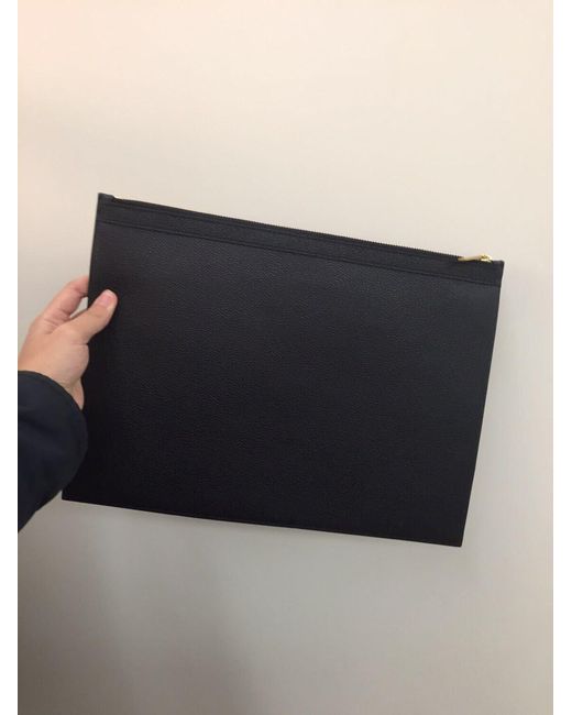 Thom Browne Black Logo Printed Document Holder for men