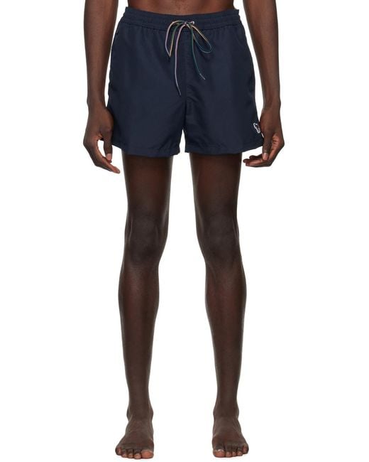 Paul Smith Blue Zebra-Patch Swim Shorts for men