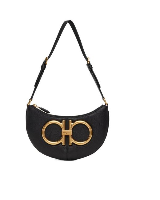 Ferragamo Black Logo Shoulder Bag