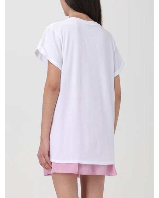 Pinko White Logo Printed Crewneck T-Shirt