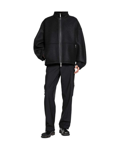 Herno Black Laminar Twisted-Fit Tailored Pants for men
