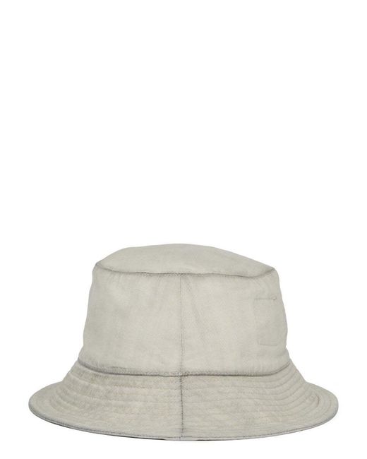 Rick Owens White Wide Brim Denim Hat for men
