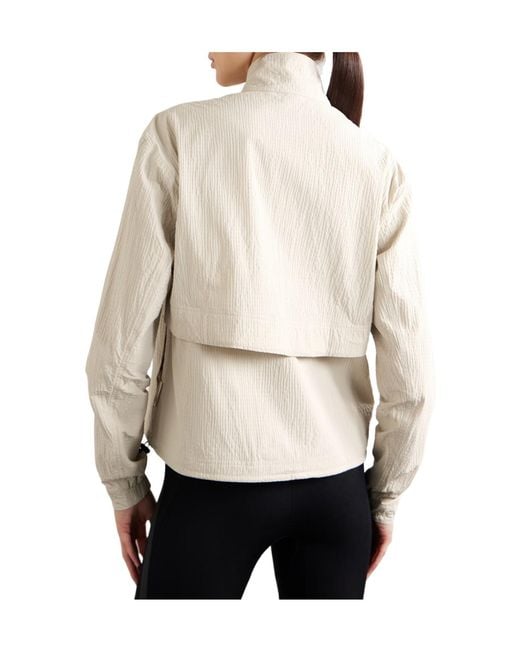 On Shoes White Seersucker Half-Zip Jacket