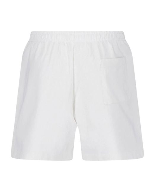 Sporty & Rich White Elastic Waist Shorts