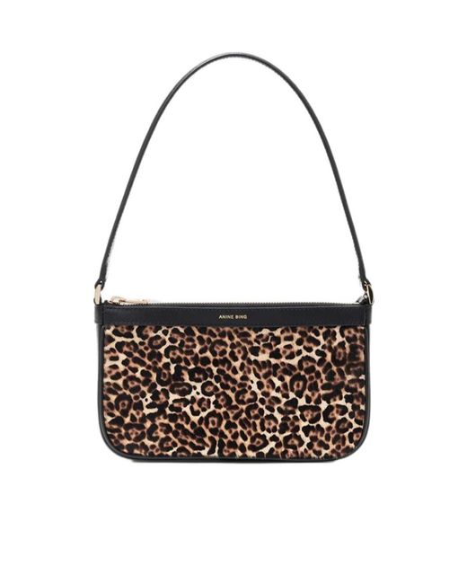 Anine Bing White Mini Elly Leopard-Print Shoulder Bag