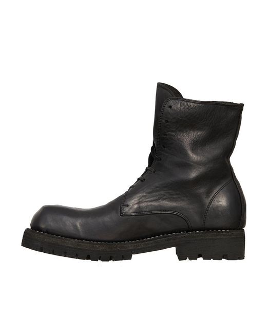 Guidi Black Lacing Short Boots for men