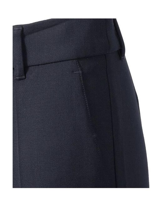 Emporio Armani Blue Pleated Straight Casual Pants