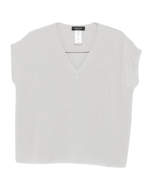 Fabiana Filippi White V-Neck T-Shirt