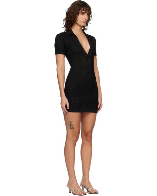 Amiri Black Lurex Knit Mini Dress