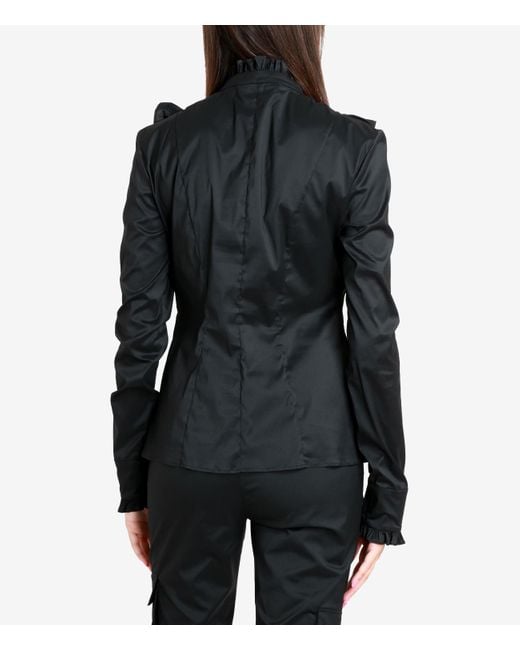 Philosophy Di Lorenzo Serafini Black Ruffled Shirt